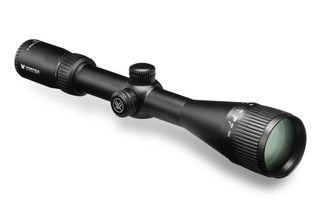 The Vortex Optics Crossfire II 6-24x50 rifle scope with dead hold bdc reticle features an adjustable objective lens